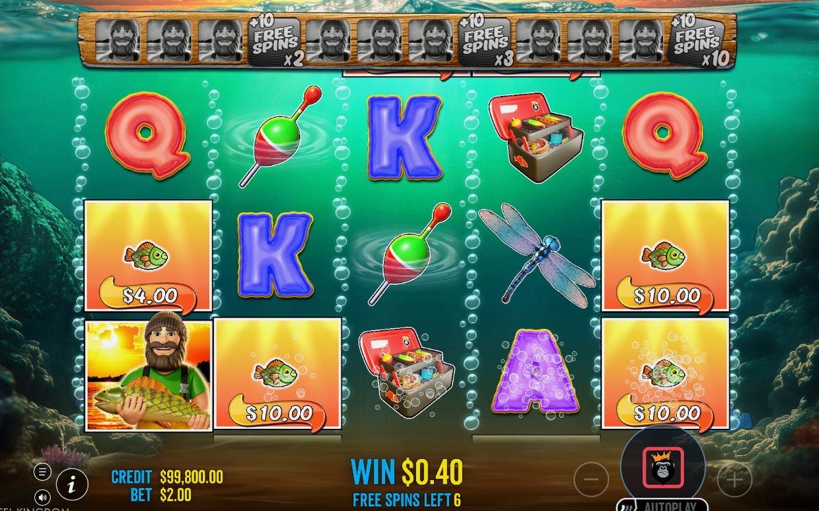 Free Spins med WILD Fisherman på alla fem rullar