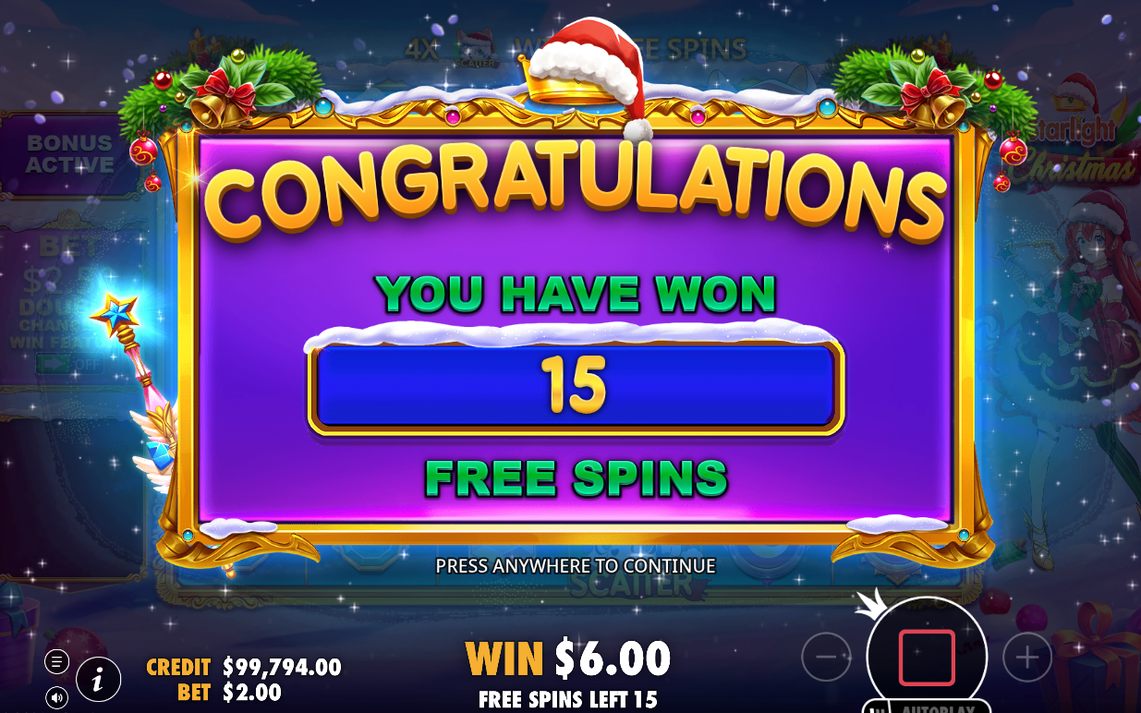 Free spins med 15 snurrar mot lila stjärnhimmel